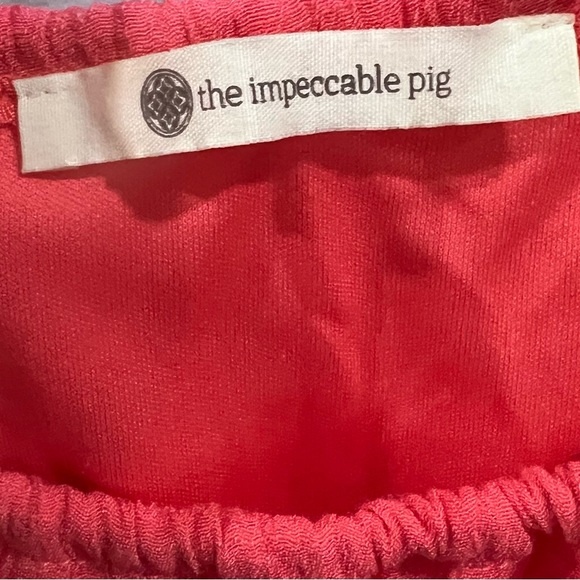 The Impeccable Pig Coral Adjustable Strap Romper Size Small — image 4 of 5